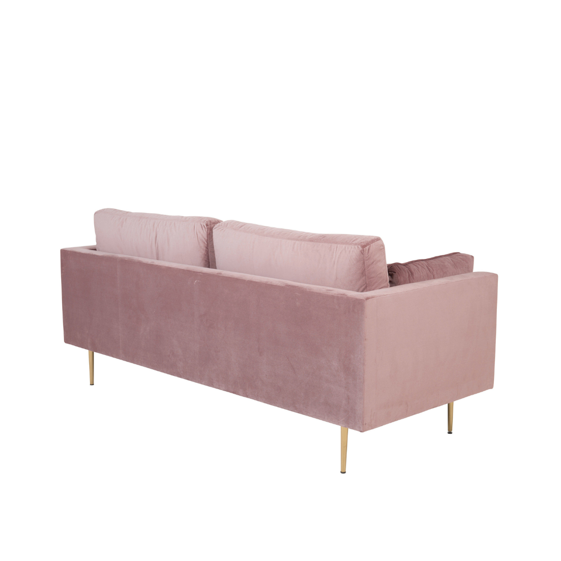 Boom Soffa 2-3 Sits – Gammalrosa Sammet & Metallben, Nordisk Design