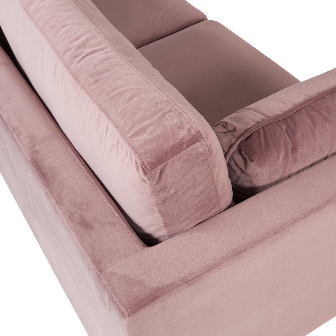 Boom Soffa 2-3 Sits – Gammalrosa Sammet & Metallben, Nordisk Design