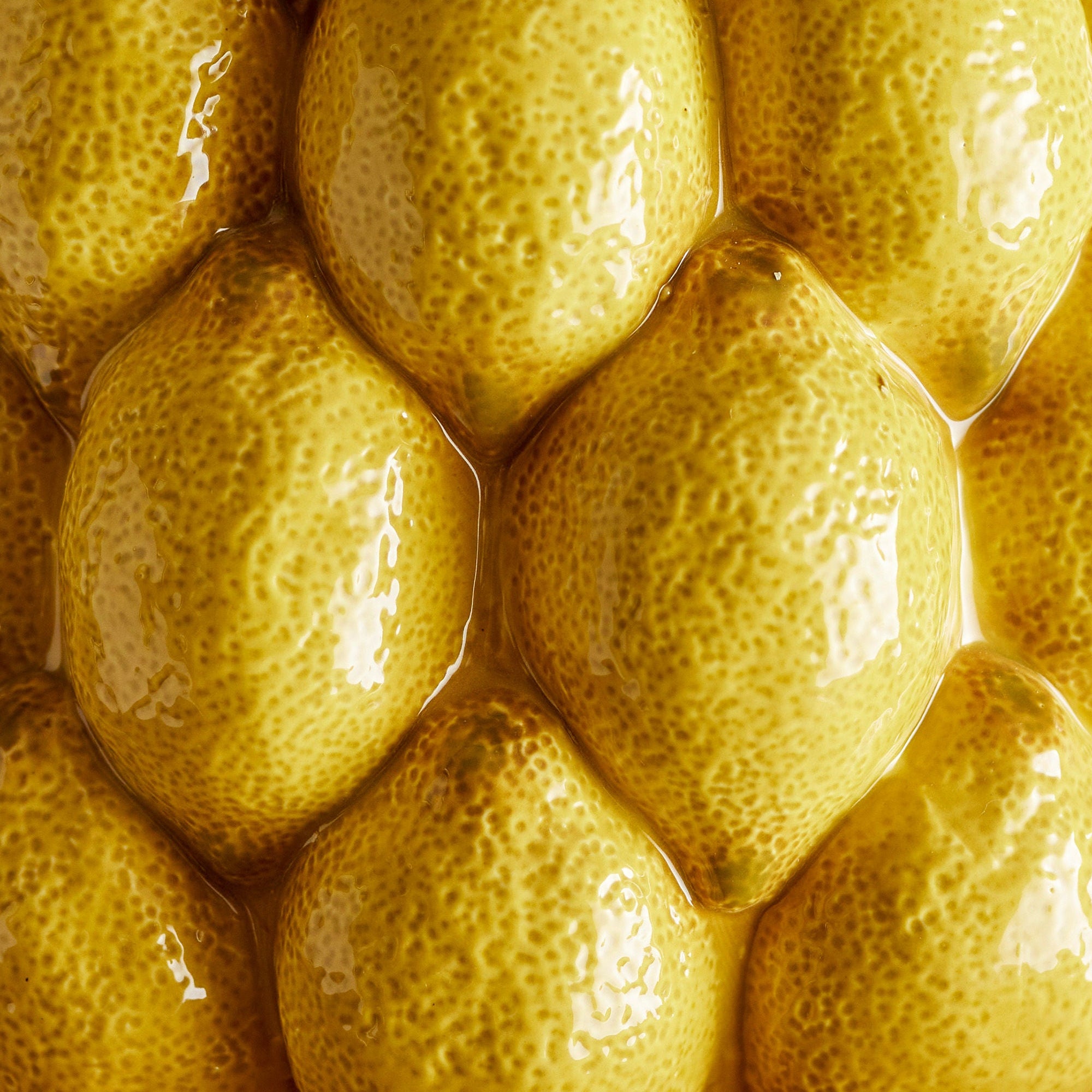 Limone Vas – Solgul Keramik med Handmålade Citroner